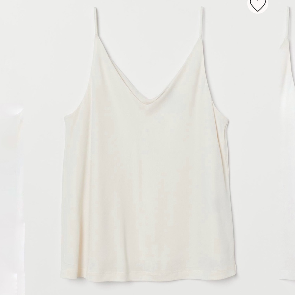 EUC - White V-Neck Camisole Tank Top Blouse, H&M, Women’s XS